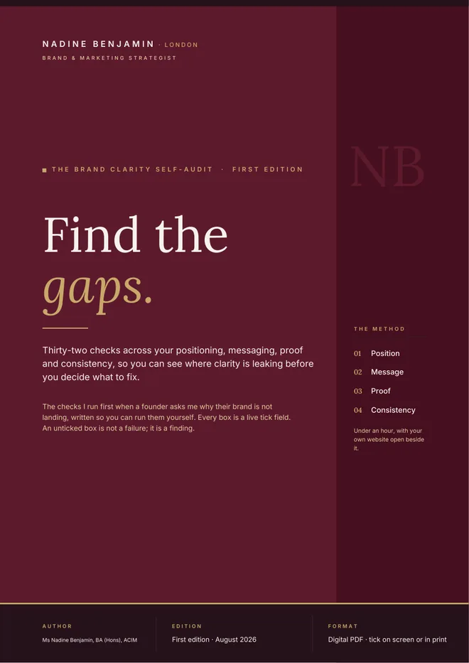 Cover of the Brand Clarity Self-Audit Checklist